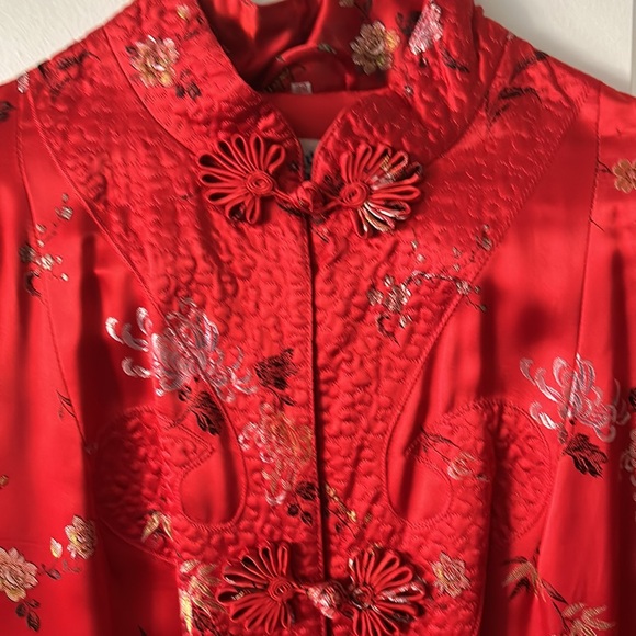 Vintage Chinese Printed Satin Robe - Picture 2 of 7